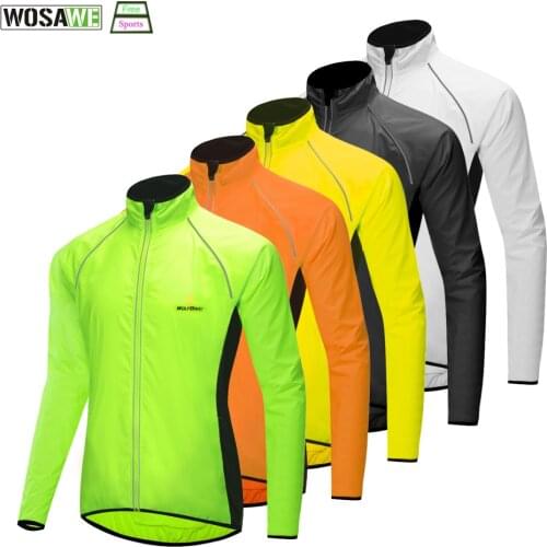 WOSAWE Reflective Cycling Jackets Men Women sports MTB Bicycle Windproof Waterproof Cycle Clothing Bike Long Sleeve Jerseys