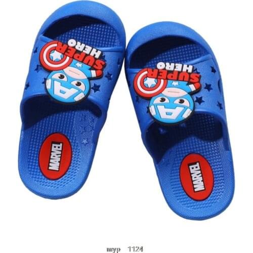Disney SpiderMan Slippers For Boys Girls New Kids Beach Shoes Baby Toddler Soft Indoor Captain America Slippers Children Sandals