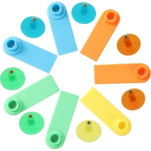 Animals Ear tag without word mark Device Sheep Swine Cattle Ear tags Farm Equipment Farm animal identification card 100 Sets