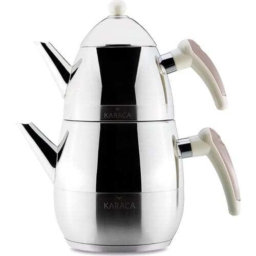 WONDERFUL MAGNIFICENT Karaca Defne Family Size Teapot Gray QUALITY FREE SHIPPING WITH BEVERAGES AND BEVERAGES