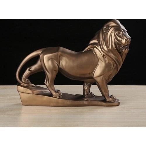 VINTAGE TERRITORY LION SCULPTURE KING BEAST SCULPTURE SHELF DECOR BUSINESS GIFT CRAFTWORKS ADORNMENT ACCESSORIES HANDMADE RESIN