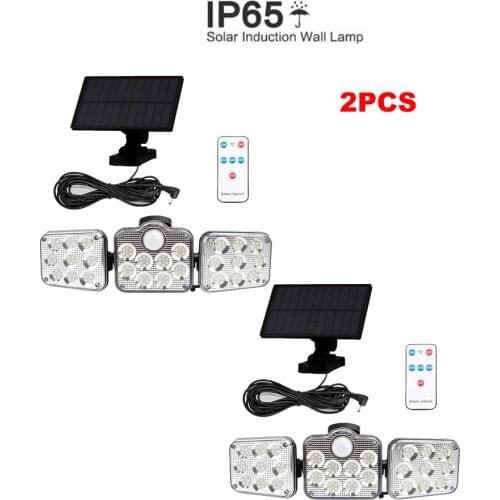 2pcs 138 led seperable remote Solar Light Adjustable Lighting angel Outdoor Waterproof Solar Garden Lamps motion sensor cable