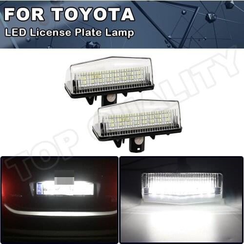 2Pcs Car LED Number License Plate Lights For Toyota Prius Plus V Venza Matrix RAV4 C-HR Scion tC 2005-2016 Lexus CT200h IS300