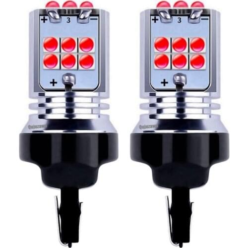 2PCS T20 7443 W21/5W Super Bright LED Car Tail Brake Lights Turn Signals Auto Fog Lamp Daytime Running Lights Rear Parking Bulbs