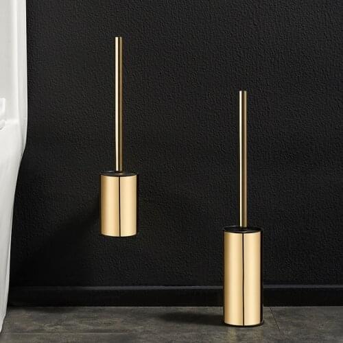 304 Stainless Steel Creative Wall Hanging Long Handle Toilet Brush Round Toilet Brush Rack Set for Bathroom Accessories