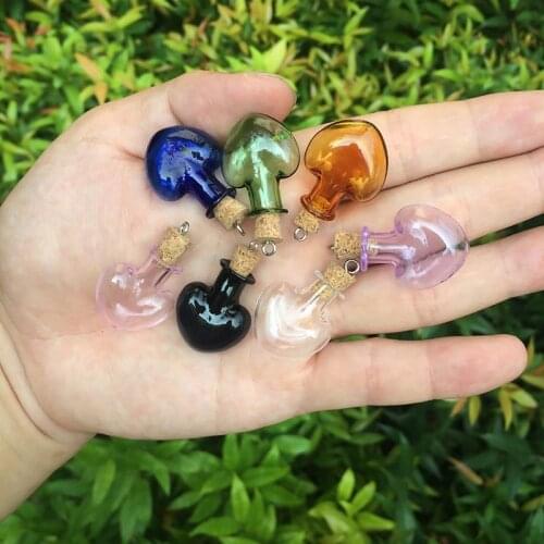 5pcs Cork Stopper Small Empty Glass Bottle Colorful Transparent Wishing Glass Bottles Wedding Containers DIY Pendant Mini Jars