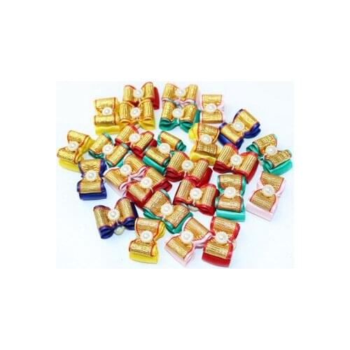 500pcs Mixed Handmade Christmas Grooming Dog Hair Bows For Dogs Pet Accessories