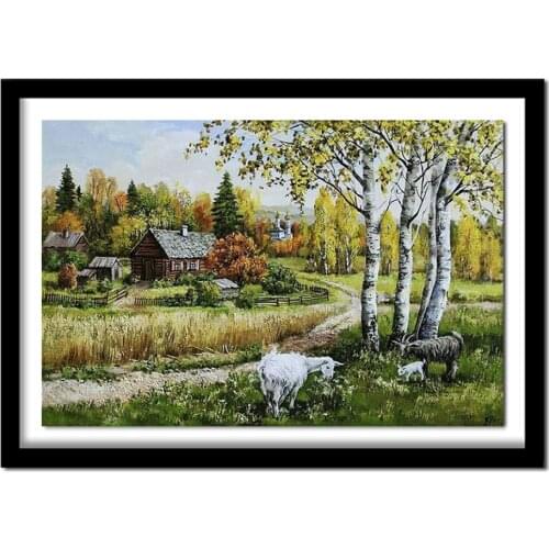 5d diamond painting cross stitchrustic style diamond embroidery diamonds landscape embroidered pictures v59
