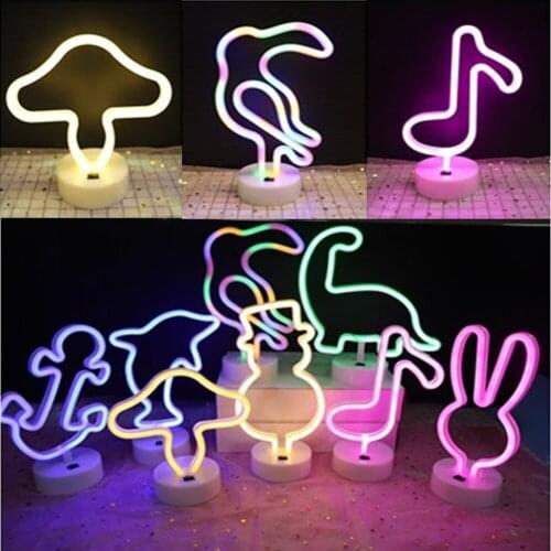 LED Neon Night Light Neon Sign USB/Battery Operated Wedding Party Decoration Lamp Christmas Decor for Home Ornaments Xmas Gifts