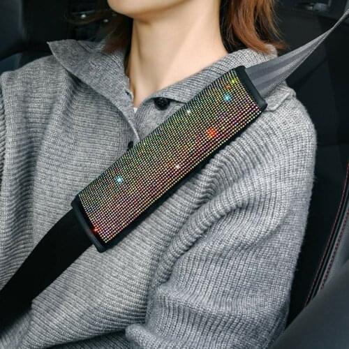 Automobile Full Diamond Seat Belt Shoulder Cover Exquisite Car Diamond-encrusted Interior Set Shoulder Protector