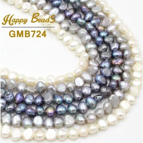 3-5mm Irregular White Grey Black Natural Freshwater Pearl Loose Beads For Jewelry Making DIY Bracelet Necklace 15"Strand/Inches
