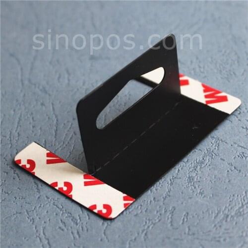 Black Hang Tab Self-adhesive Fold Up, delta slot security seal tabs display peg hook merchandising box interior PVC Flip hanger