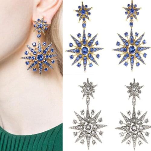 CSxjd Vintage design Luxury jewelry crystal snowflake earrings Womens earring Jewelry