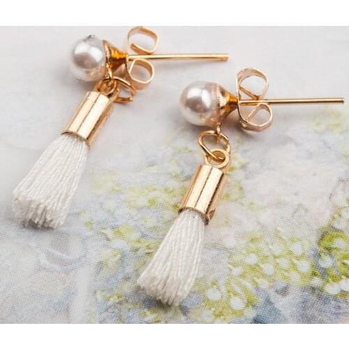 Long Earrings Silk Tassel Drop Earrings Women Statement Charm Dangle Eardrop Gold Pearl Ear Jewelry Accessories Pendientes