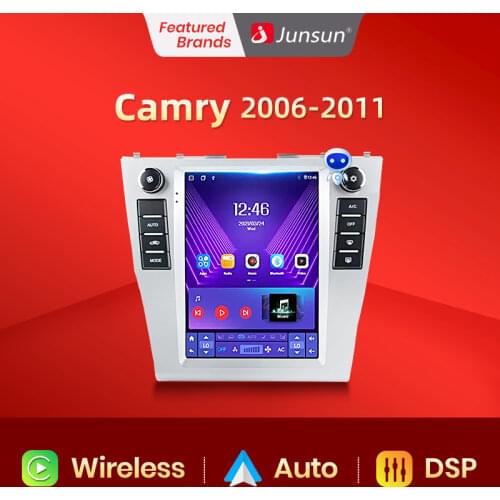 Junsun For Tesla Style Android Auto 4G Wireless Carplay DSP Car Radio Multimedia Player For Toyota Camry 2006 2007-2011 no 2din