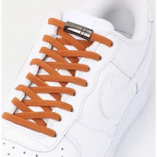 Metal lock magnetic shoelace Elastic flat mesh weave No tie shoelaces Sports 1 second fast putting on and taking off Lazy lace
