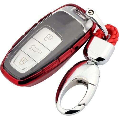 Quicksand Soft TPU Car Key Protect Cover Case Keychain For Audi Q8 C8 A6 A7 A8 2018 2019 Auto Styling Holder Shell Accessories