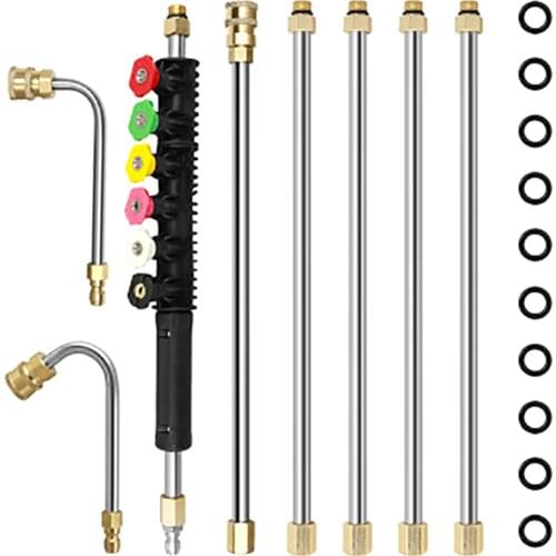 KKmoon Pressure Washer Extension Wand Power Washer Lance with 6 Nozzle Tips U Curved Replacable Anti-Leaked Ring 1/4 In 4000 PSI