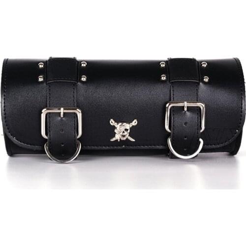 New Style Motorcycle Leather PU Front Fork Tool Tail Bag Waterproof Luggage Saddlebag For Harley Chopper Bobber Cruiser