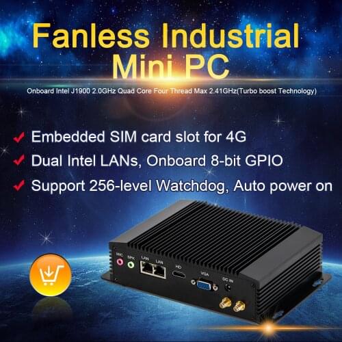 Newest 4G SIM card desktop computer J1900 DDR3L HD VGA mini pc industrial Dual LAN pc case gaming