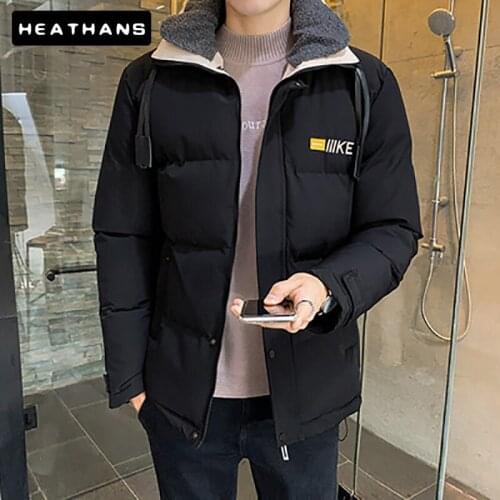 Winter Parkas Mens Bomber Jacket Fashion Male Cotton Warm Padded Coats Casual Outoutwear Woolen Collar Slim Coats Men Clothing