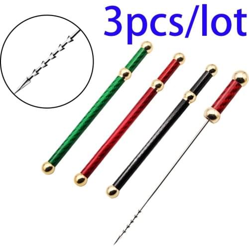 3pcs Stainless Steel Cigar Needle Drilled Cutter Burr Dredge Hole Retro Puncher Portable Carbon Fiber Smoking Tools Accessories