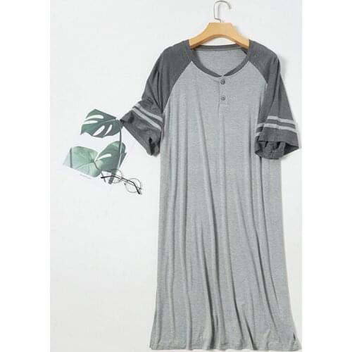 Pajama man summer mens Nightgown one-piece nightdress large size loose autumn home clothes toalha de banho pyama mannen kleed