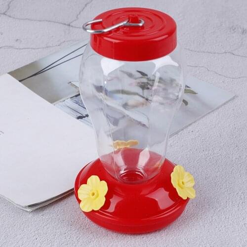 Plastics Bird Water Feeder Bottle Hummingbird Feeder Garden Outdoor Plastic Flower Iron Hook Humming Bird Feeder