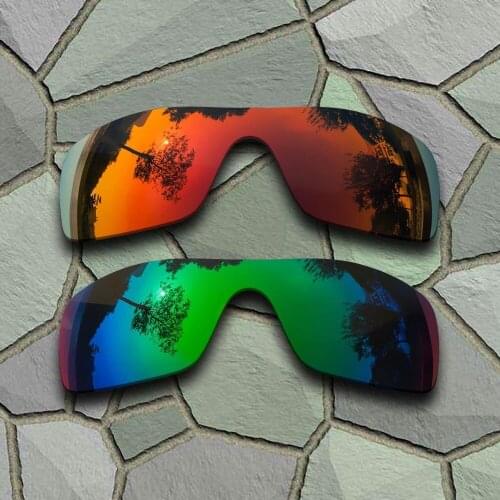 Red Orange&Jade Green Sunglasses Polarized Replacement Lenses for Oakley Batwolf