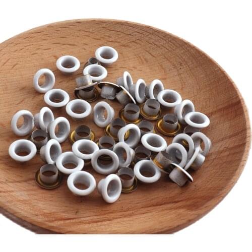 White color eyelet 10*5*5.5mm hole tiny gunmetal grommets eyelets self backing for bead cores, clothes, leather, canvas 100pcs