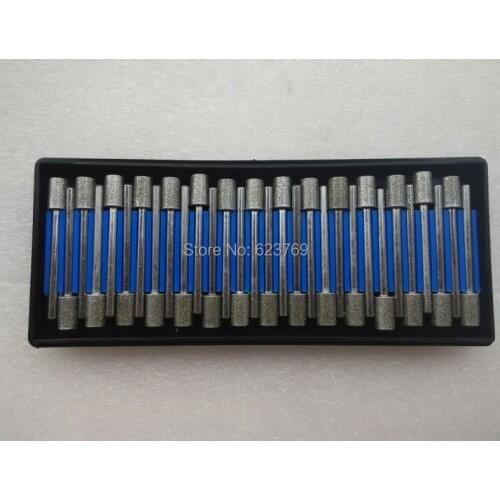 RZZ Dremel Rotary Tool Drill Bit Diamond Mounted Point Set Diamond Burrs Bur Bit 3*5mm 30pcs/set