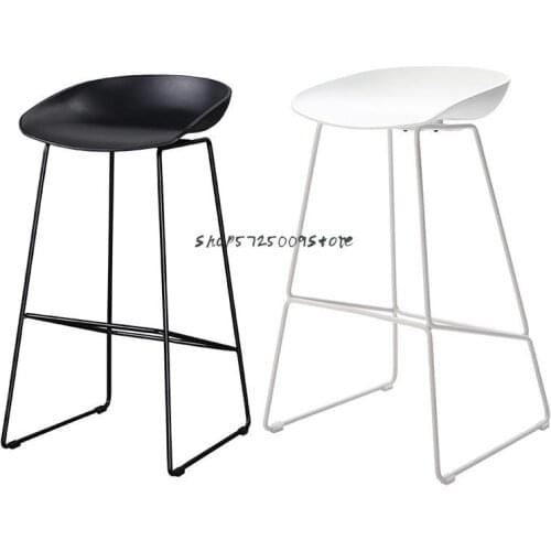 Nordic Iron Bar Chair Creative High Footed Bar Stool Milk Tea Shop Front Desk High Footed Bar Chair Simple Fashion Bar Stool