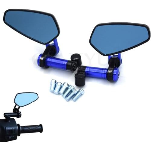 Universal CNC motorcycle rearview mirror blue anti-glare convex mirror For Yamaha MT-01 MT-03 MT-07 MT-09/SR/FZ-07 FZ-09 MT-10