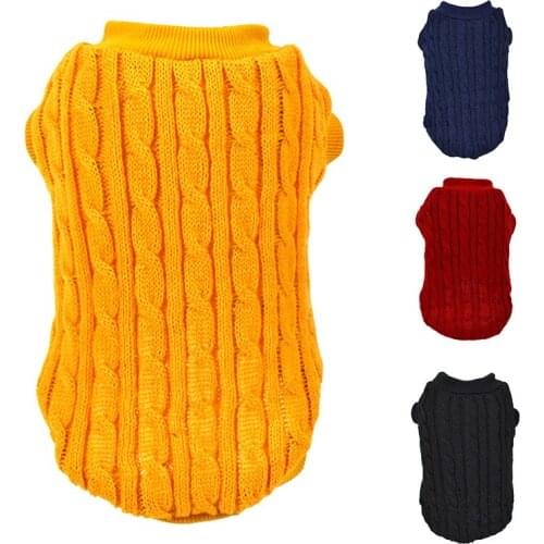 Pet Dogs Thickening Sweater Puppy Fashion Knitted Jacket Coat Pet Winter Warm T-Shirt Vest For Dogs Chihuahua Teddy Cats Clothin