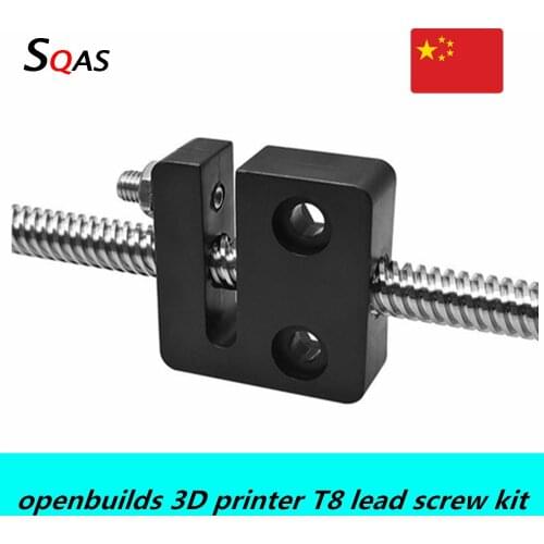 3D printer Openbuilds T8 pitch 1mm pitch 2mm lead 1-8mm lead screw with nut seat nut block 8mm POM nut four square with screws