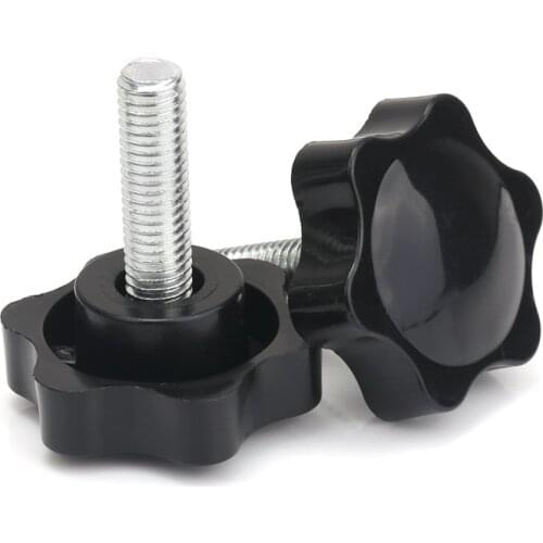 Knob screws M4 M5 M6 Plum bakelite hand tighten screw handle 25mm star black hand thumb screws knob tightening manual screw