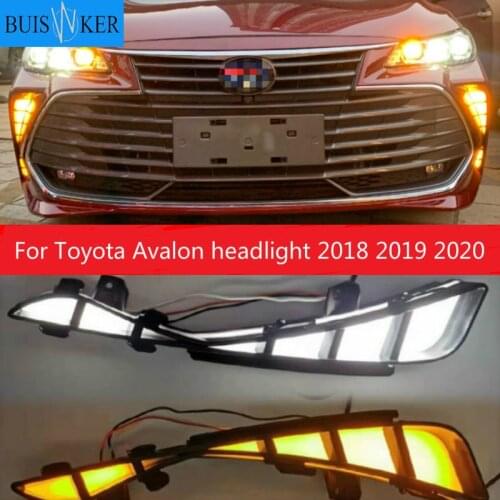 1set LED DRL car accessories avalon day light fog lamp Car bumper headlamp for Toyota Avalon headlight 2018 2019 2020
