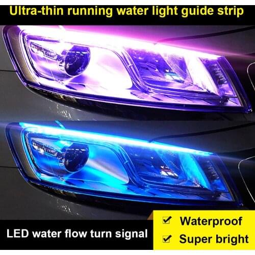 1 Piece Ultra-Thin car LED Daytime Running Light Soft Tube LED Strip Colorful Water Light Guide Car Light Strips Light Strip