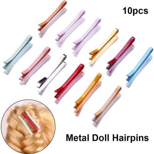 10Pcs 1.1/1.5CM Doll Mini Hair Clip Metal Headclip Cute Doll Hairpin Headwear Girl Birthday Gift Children DIY Doll Accessories