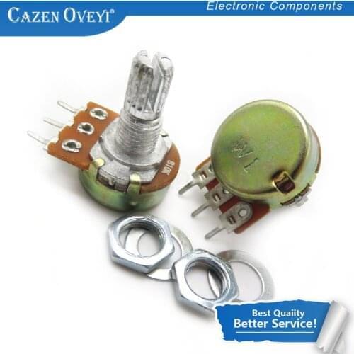 10pcs/lot WH148 15mm Shaft Amplifier Dual Stereo Potentiometer B1K B2K B5K B10K B20K B50K B100K B500K 3Pin 1K 2K 5K 10K 50K 100K