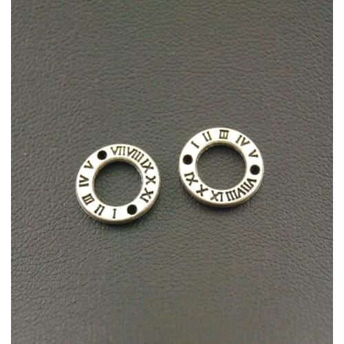 15 Pcs Silver Color Circle Roman Numerals Charms jewelry findings components charms A1135