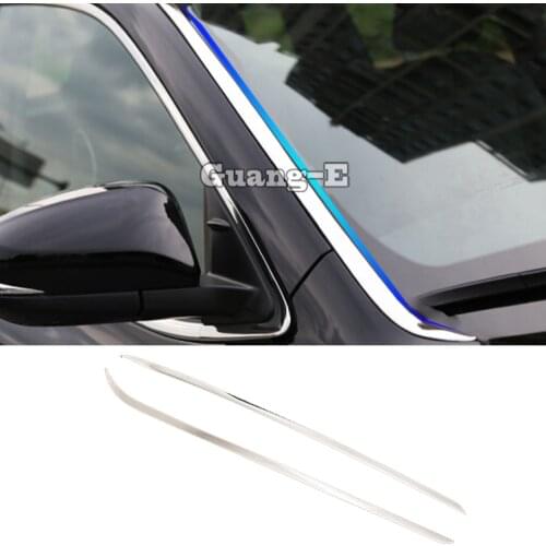 For Toyota Highlander 2015 2016 2017 Car Sticker Side Cover Sticker Front Head Glass Windshield A Column Lamp Frame Trim 2pcs