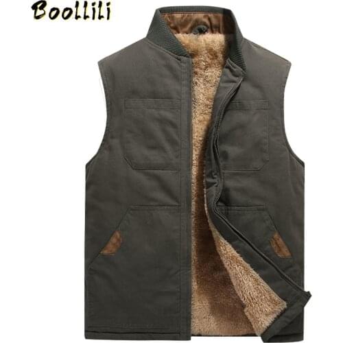2020 Men Cotton Multi Pockets Vest Fleece Thicken Work Waistcoat Fashion Casual Warm Sleeveless Jacket Winter Vest Plus Size 5XL