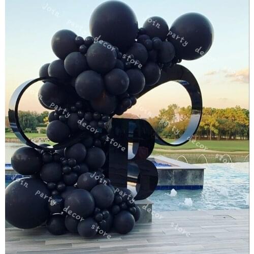 5/10/12/18 Inch Black Balloons Garland Arch Kit Latex Balloons Birthday Party Decorations Adult Wedding Decoration Helium Globos