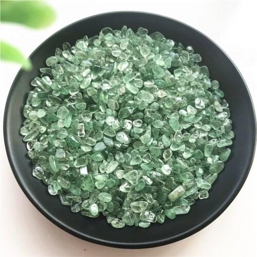 50g Natural Polished Green Strawberry Gravel Quartz Tumbled Gemstones Crystal Stone Natural Stones and Minerals
