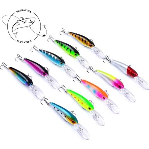 90mm/7.3g Colorful Minnow Fishing Lure Hard Bait Saltwater Bass Crankbait Treble Hook Sea Fishing Folating Wobbler Trolling Bait