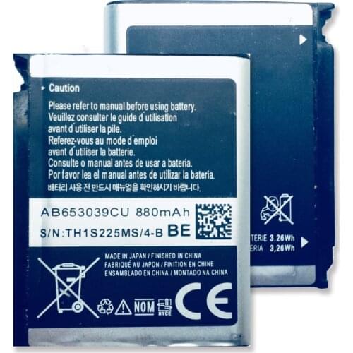 AB653039CU 880mAh Replacemeny Battery For Samsung S7330 F609 E958 U900 U800E Mobile Phone