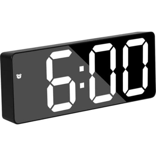 Acrylic/Mirror Alarm Clock LED Digital Clock Voice Control Snooze Time Temperature Display Night Mode Reloj Despertador Digital