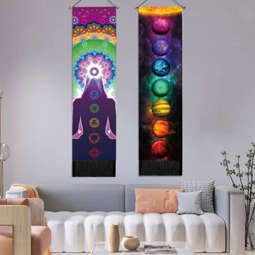 Decorative Wall Murals Bohemian Style Living Room Bedroom Hanging Cloth Seven Chakra Series Tapestry Yoga Healing Painting