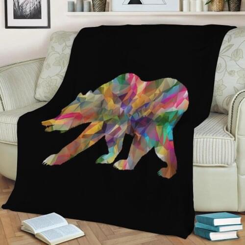 Bear Flannel Throw Blanket 3D Printed Keep Warm Sofa Child Blanket Home Decor Textiles Dream Family Gift